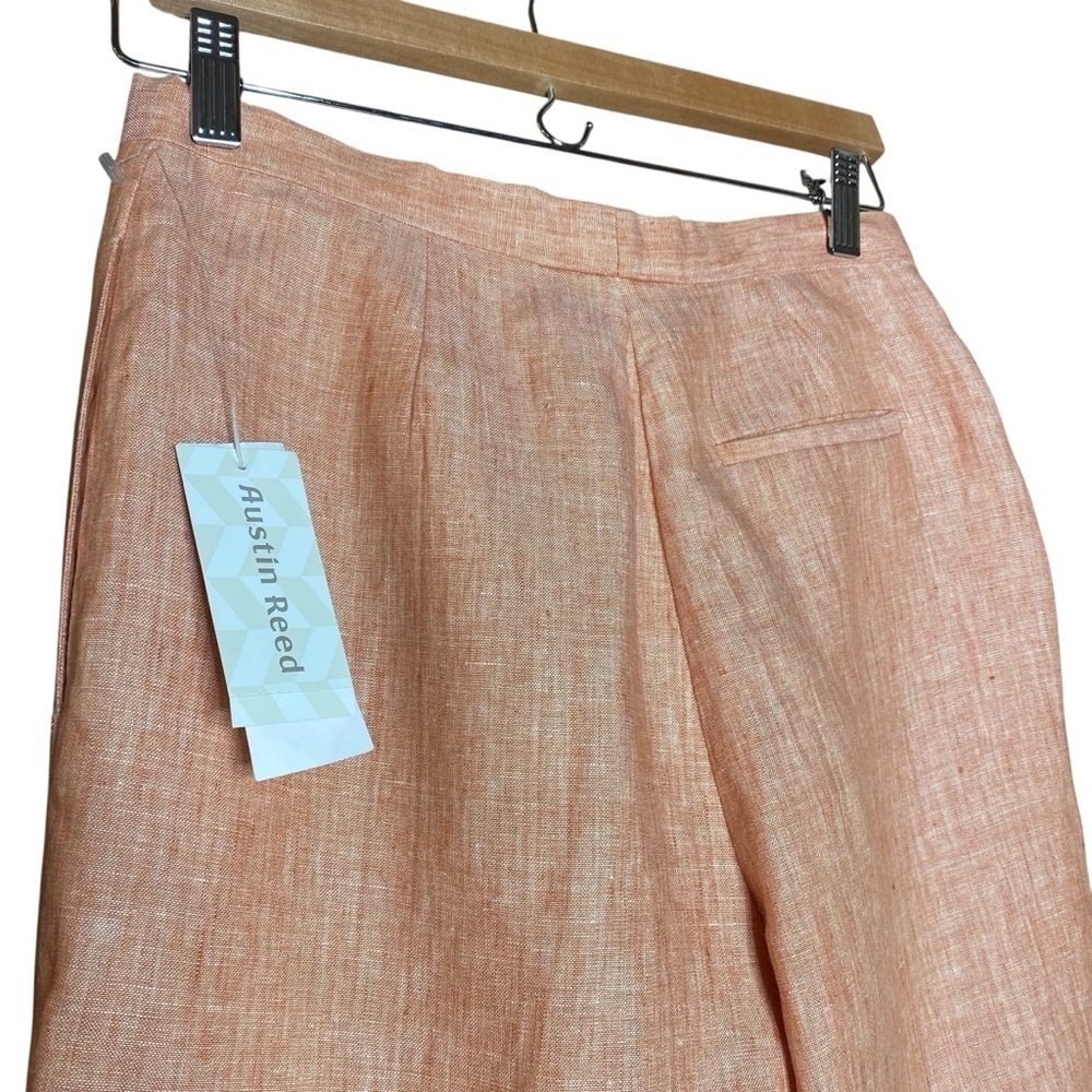 Austin Reed vintage linen lined high waist, pleated wide leg cuffed trouser SZ-4 - Picture 7 of 10